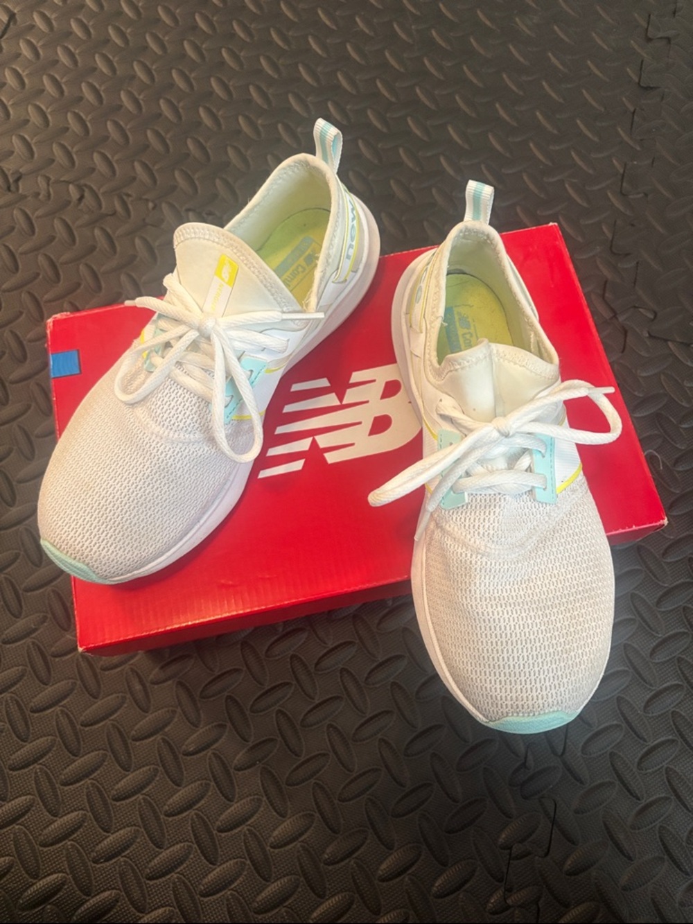 New Balance Women’s White & Mint Athletic Sneakers